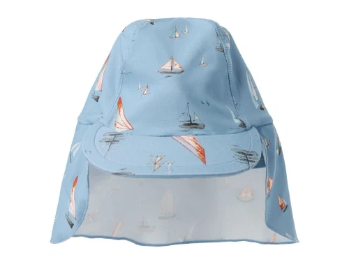 Lyseblå solhat fra name It med print af sejlbåde 13226597 blue mountain